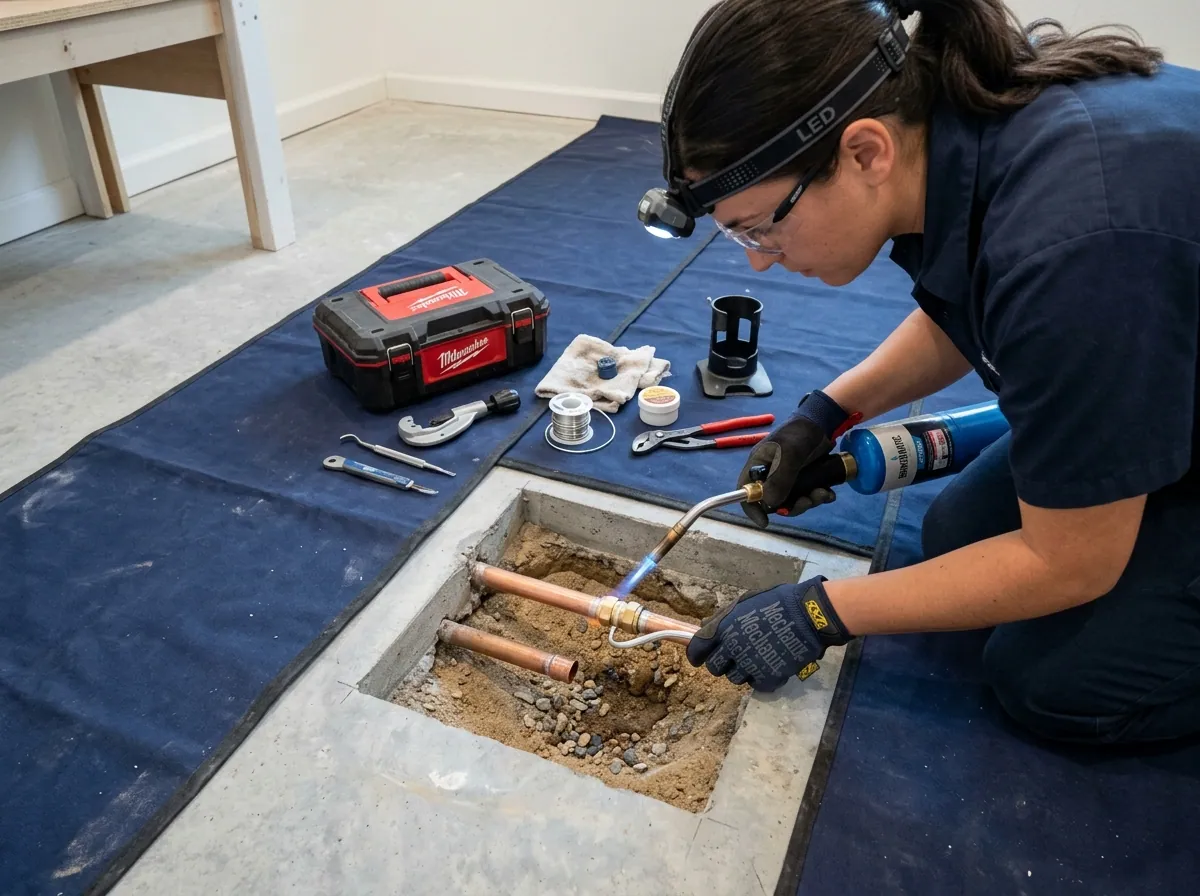 Under-slab repair process